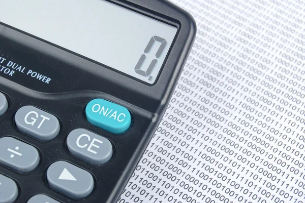 Calculator and binary code — Stock Photo, Image