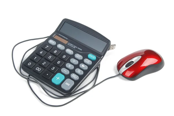 Počítačová myš a Kalkulačka — Stock fotografie