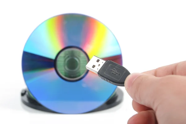 Cable USB y DVD —  Fotos de Stock