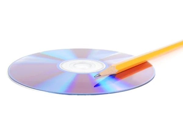 Pencil and DVD — Stock Photo, Image