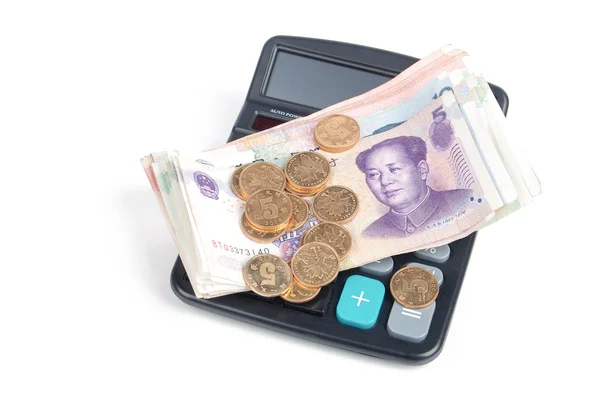 Chinese currency and calculator — Stock Photo, Image