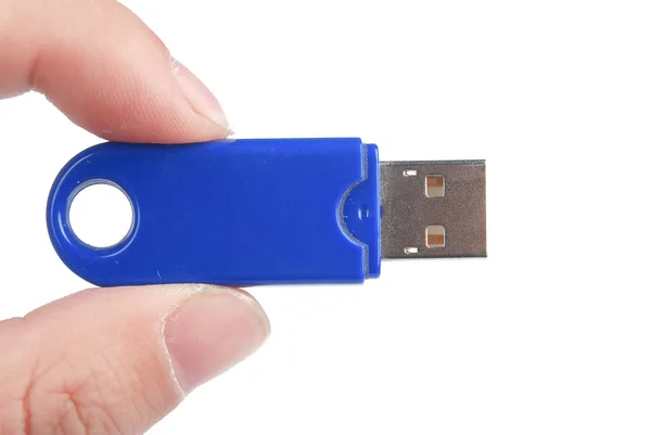 USB flash disk in hand — Stock Photo, Image