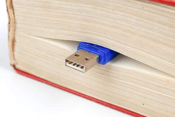 USB villanás korong és szótár — Stock Fotó