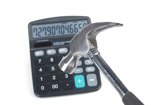 Martelo e calculadora — Fotografia de Stock