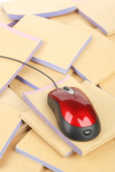 Documentos e rato informático — Fotografia de Stock