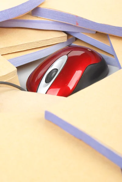 Documents and computer mouse — Stock Photo, Image