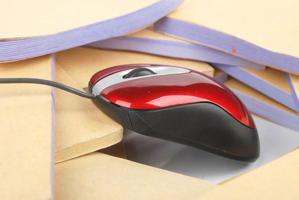 Documents and computer mouse — Stock Photo, Image