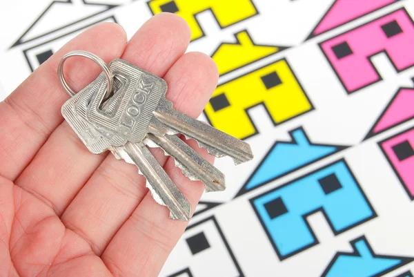 Nyckel och house tecken — Stockfoto