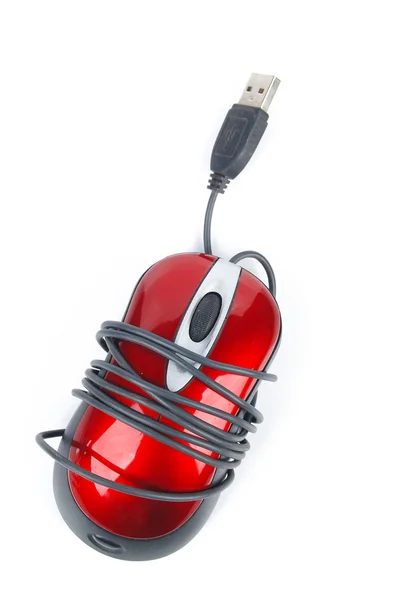 红色电脑鼠标 — 图库照片