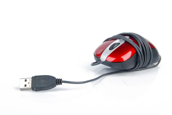 Red computer mouse — Stock Photo, Image