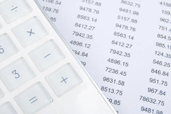 Financial data and calculator — Stock Photo, Image