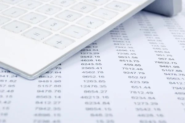 Financial data and calculator — Stock Photo, Image