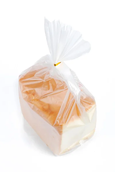 Хлеб в пластиковом пакете — стоковое фото