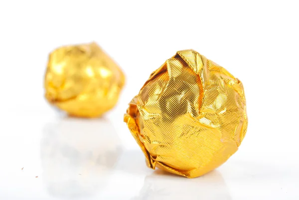 Foil wrapped chocolate — Stock Photo, Image