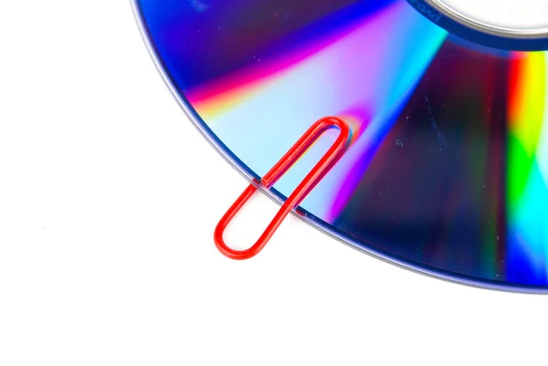 Paperclip en dvd — Stockfoto