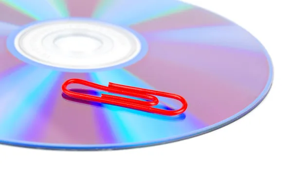 Büroklammer und DVD — Stockfoto