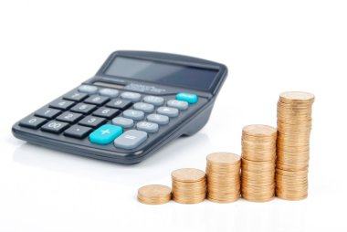 hesap makinesi ve sikkeler