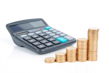 hesap makinesi ve sikkeler