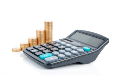 hesap makinesi ve sikkeler