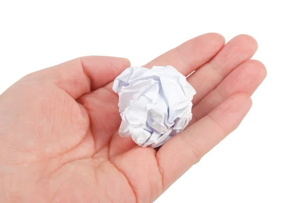 Waste paper in hand — Stock Photo, Image