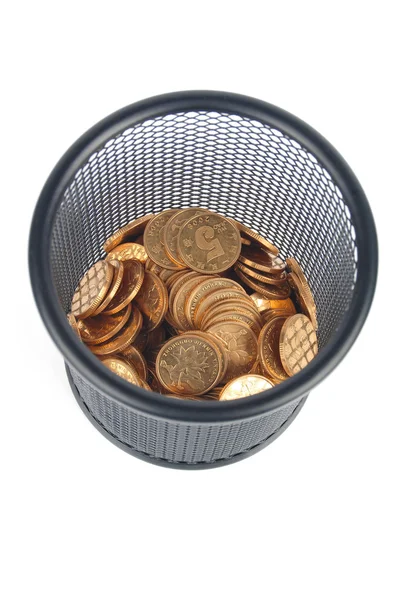 Münze und Topf — Stockfoto