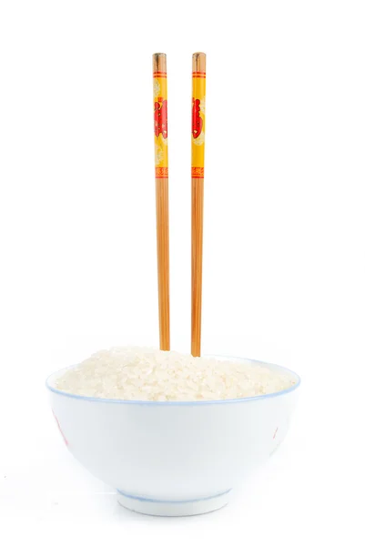 Tigela e arroz — Fotografia de Stock