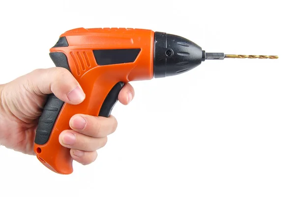 Electric drill on white background — Stock Photo, Image