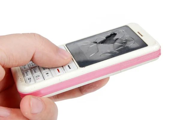 Сломанной мобільного телефону — стокове фото