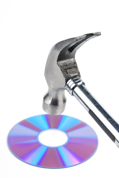 Hammer and DVD — Stock Photo, Image
