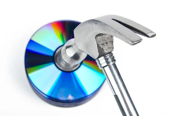 Hammer and DVD — Stock Photo, Image