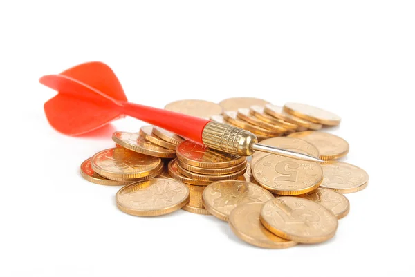 Dart and coin — Stock Photo, Image