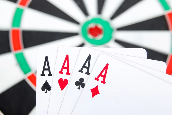 Target and poker — Stock Photo, Image
