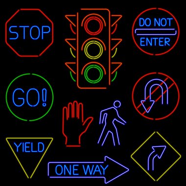Neon trafik işaretleri