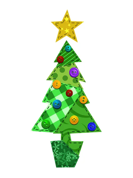 Árbol de Navidad de tela — Vector de stock