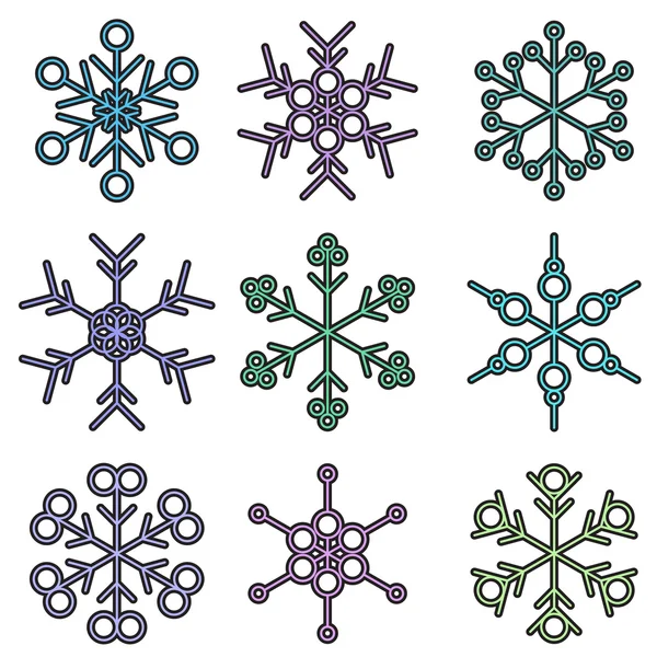 Diseños de copo de nieve aislado negrita Gráficos vectoriales