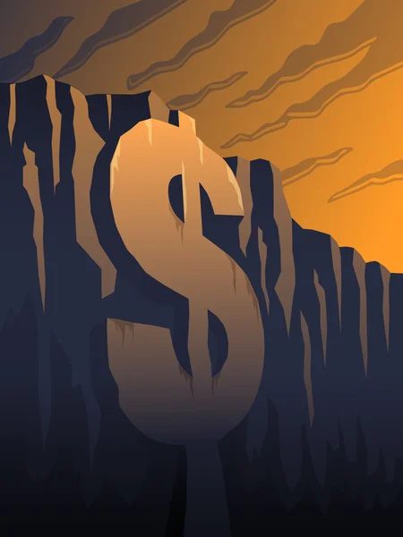 財政の崖 — ストックベクタ