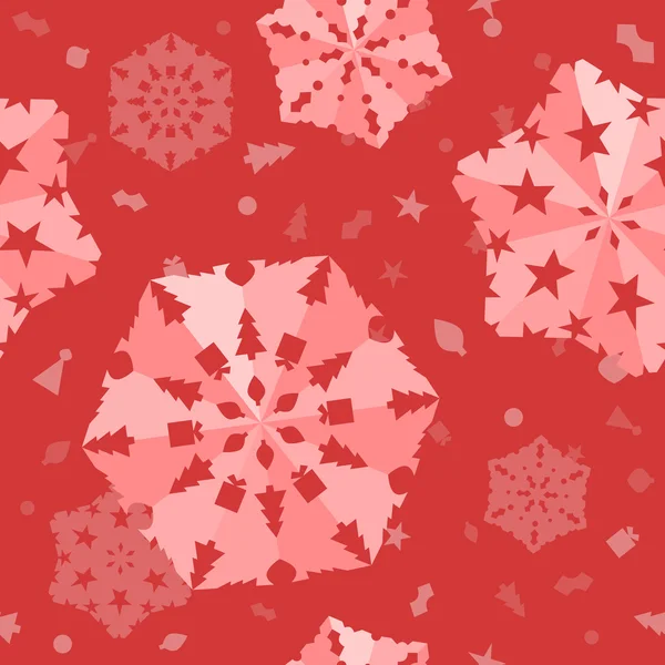 Fondo de copo de nieve de Navidad sin costuras — Vector de stock