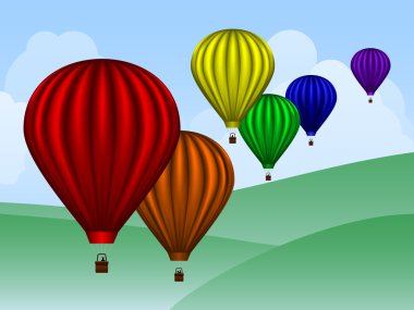 tepelerin üzerinden balon