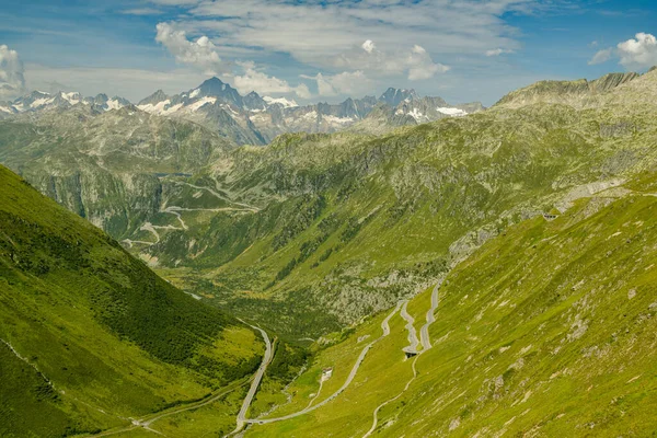 View Grimsel Furka High Mountain Passes Surrounding Mountains Heart Swiss — Stock Photo, Image