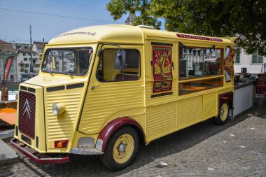 Zurich, Switzerland - July 6, 2019: Food truck in Zurich, Switzerland during Zurich festival in July 2019