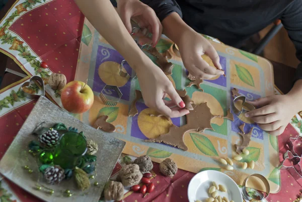 Gingerbread dough with hands — Stock Photo, Image