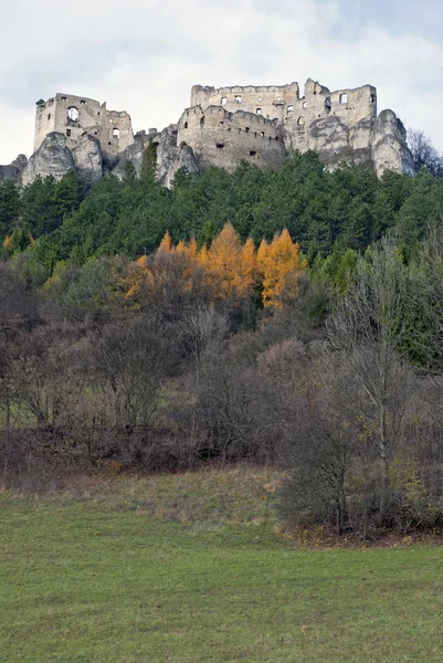 Castello e foresta di Lietava intorno — Foto Stock