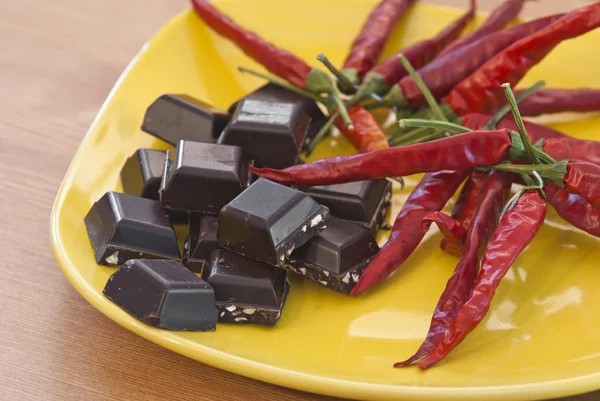 Chocolate y chiles — Foto de Stock