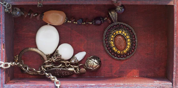 Necklaces in a box — Stock Photo, Image