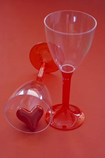 Red heart in a jar — Stock Photo, Image