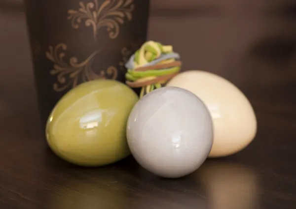 Easter eggs with painted glass — Stock Photo, Image