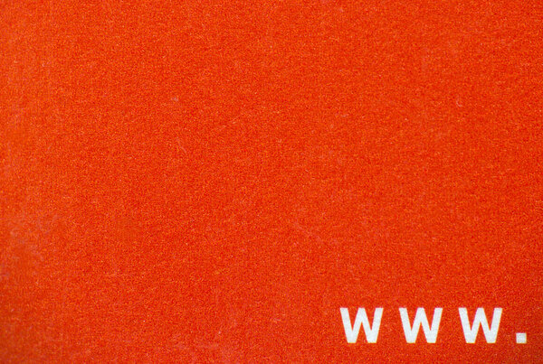 Sign www in red background.