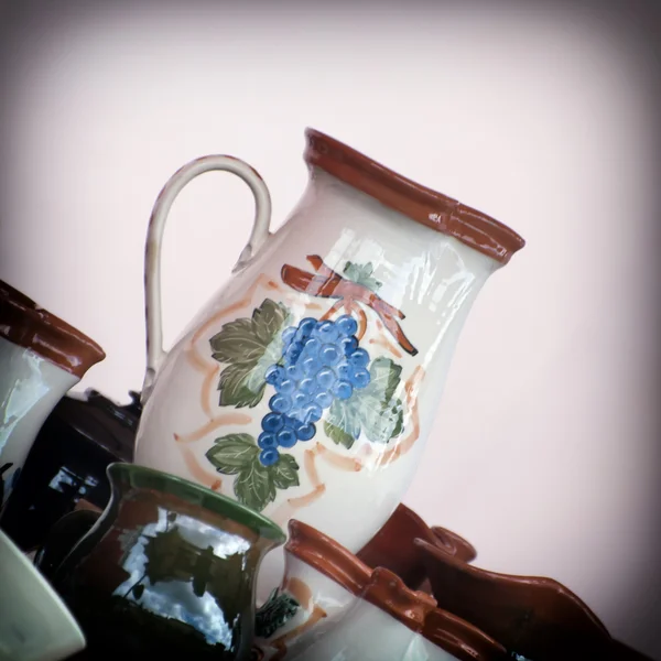 Zdobené keramiky keramika na prodej — Stock fotografie