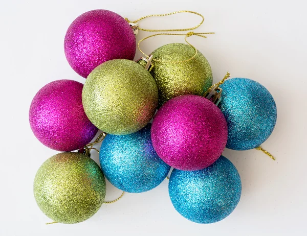 Dekorativní barevné vánoční koule — Stock fotografie