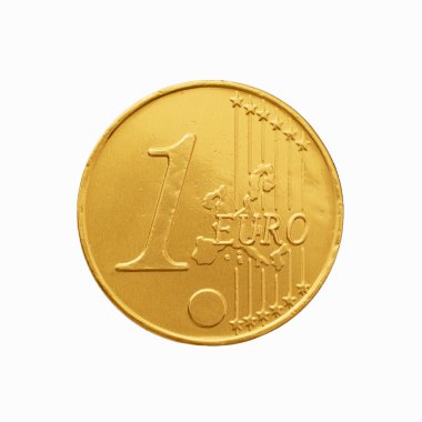 bir çikolata euro, jeton-sarı bir sarmalayıcı